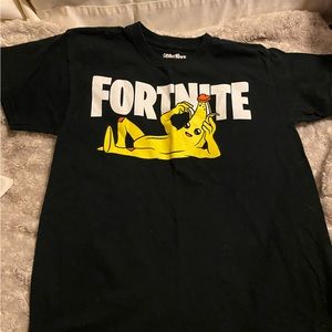 Boys Fortnite Large black short sleeve, EUC